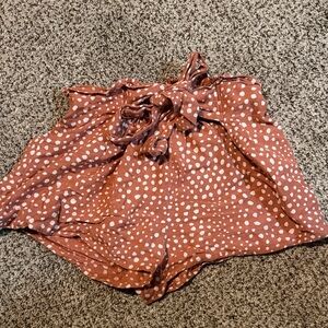 Billabong High Waist Rust Polka Dot Shorts